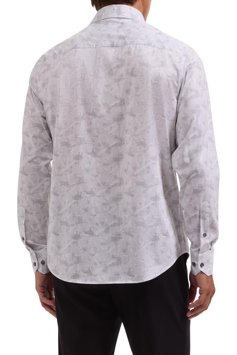 James OoohCotton® Abstract Jacquard Button-Up Shirt, Alternate, color, PLATINUM