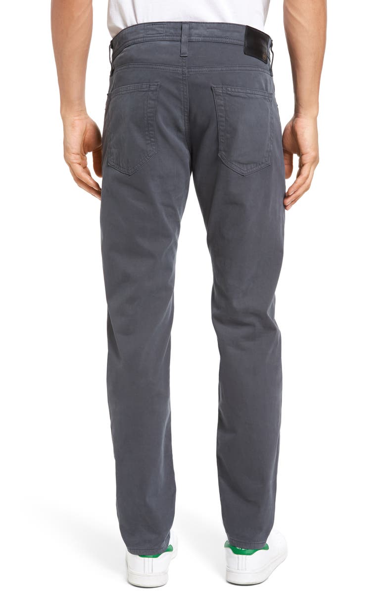 AG Tellis Sueded Stretch Sateen Slim Leg Pants, Alternate, color, Cavern