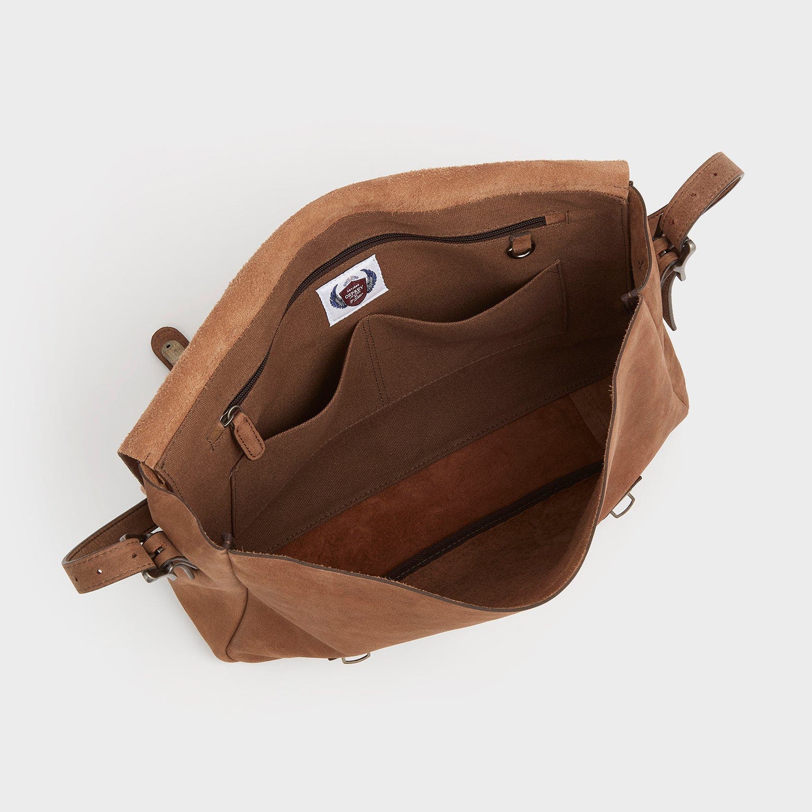 The Clayton Large Leather Messenger Bag, Alternate, color, Chocolate