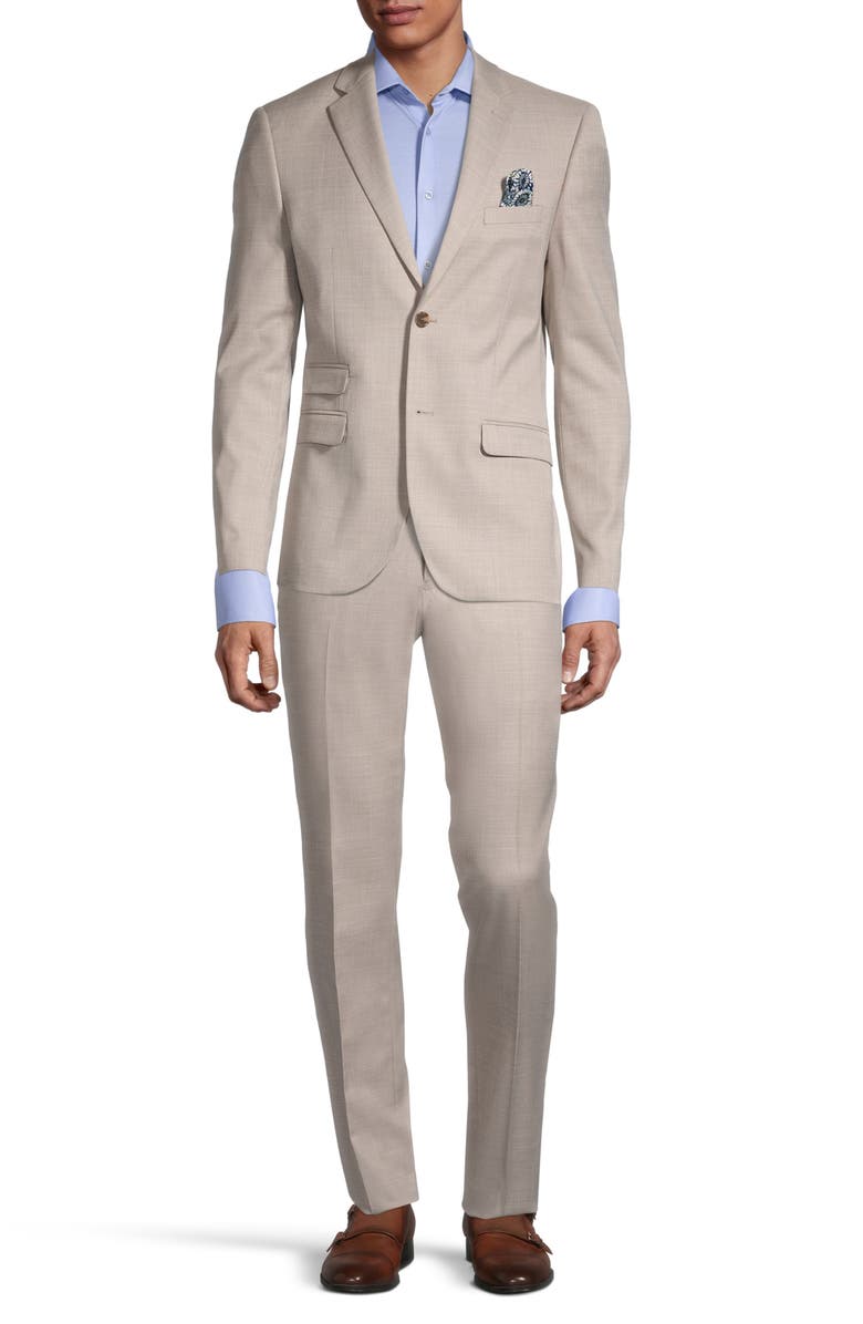 SOUL OF LONDON Solid Two-Button Suit, Main, color,