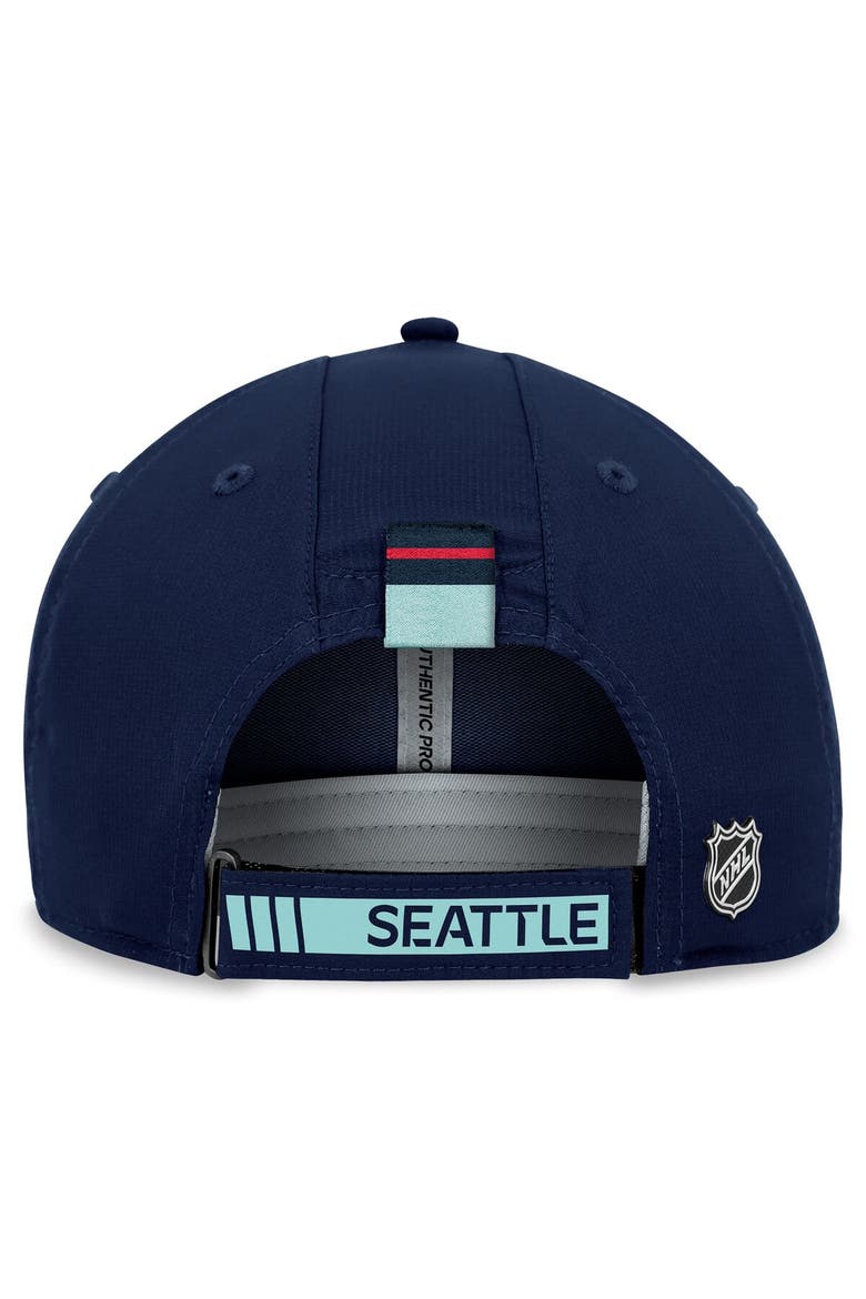 Men's Fanatics Branded Deep Sea Blue Seattle Kraken Authentic Pro Rink Adjustable Hat, Alternate, color, Navy