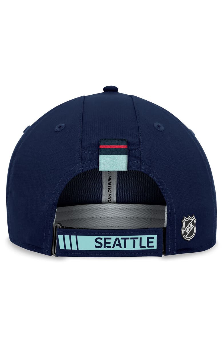 FANATICS Men's Fanatics Branded Deep Sea Blue Seattle Kraken Authentic Pro Rink Adjustable Hat, Alternate, color, Navy