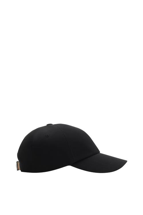 Burberry Gabardine Baseball Cap In Black/sand
