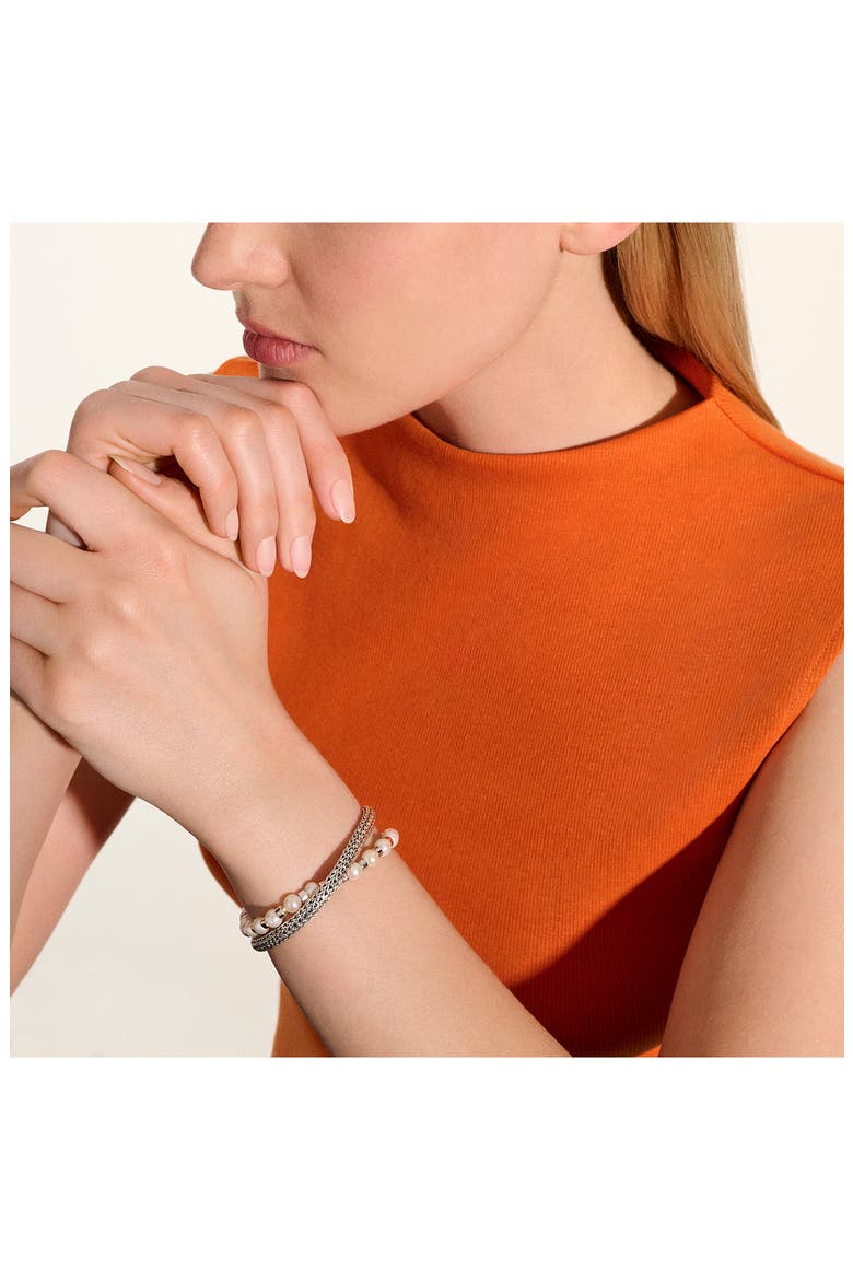 JH Essential Pearl Wrap Bracelet, Sterling Silver, Alternate, color, SILVER