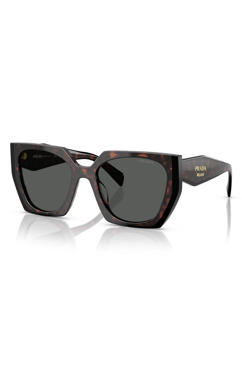 Prada 55mm Gradient Rectangular Sunglasses, Alternate, color, Dark Grey
