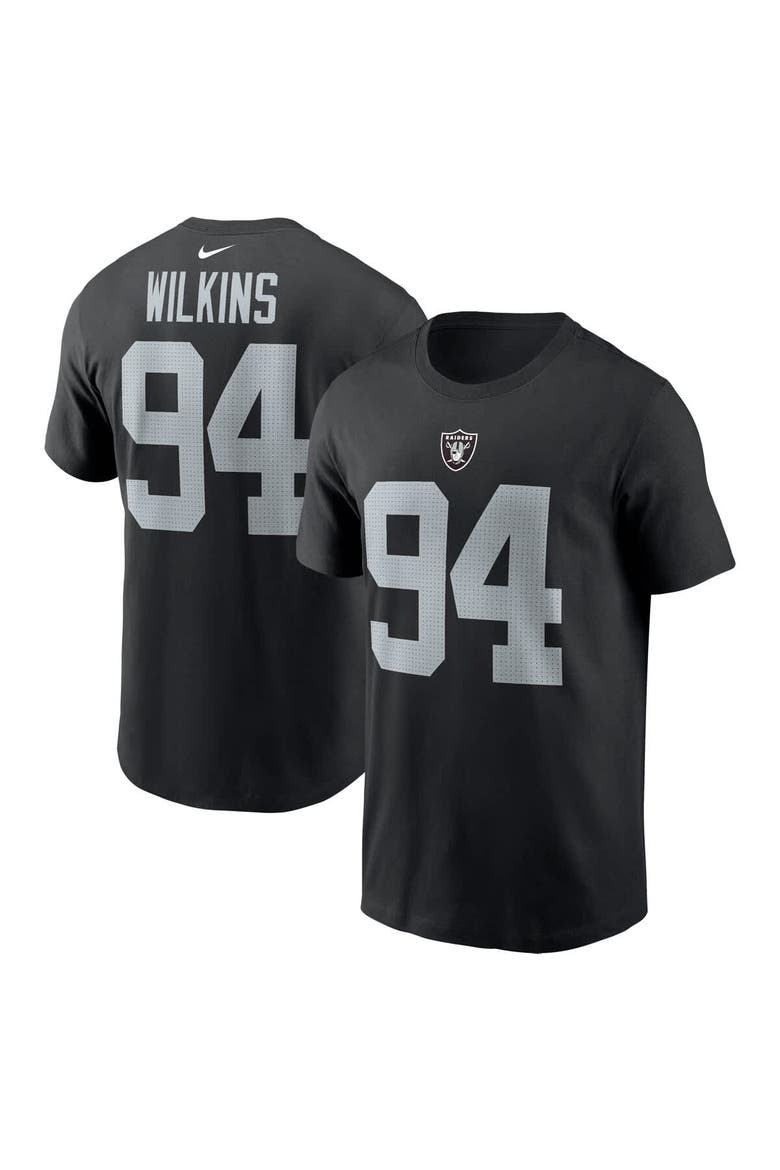 Men's Nike Christian Wilkins Black Las Vegas Raiders Player Name & Number T-Shirt, Main, color, Black