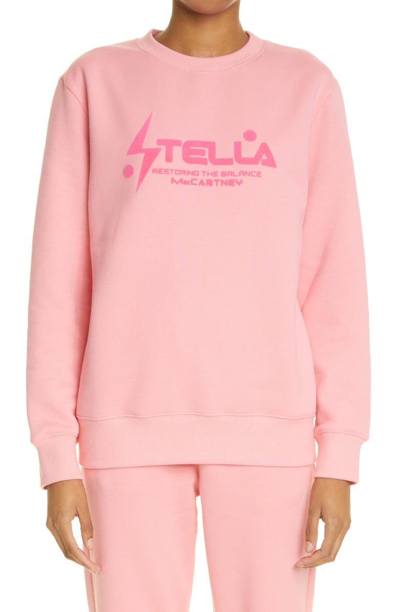 Stella McCartney x Tom Tosseyn Unisex Shared 3 Restoring the Balance Logo Organic Cotton Sweatshirt, Main, color, 