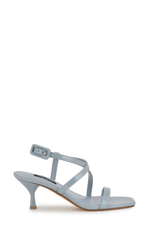 Nine West Wn Haya 3 Womens Faux Leather Buckle Kitten Heels In Light Blue