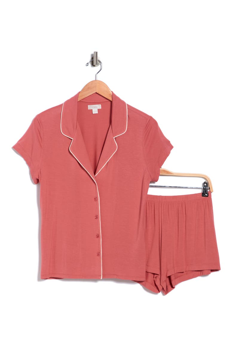 Tranquility Shortie Pajamas, Alternate, color, PINK CEDAR