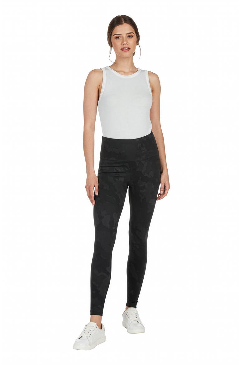 High Waist Camo Leggings, Alternate, color, DARK CHARCOAL