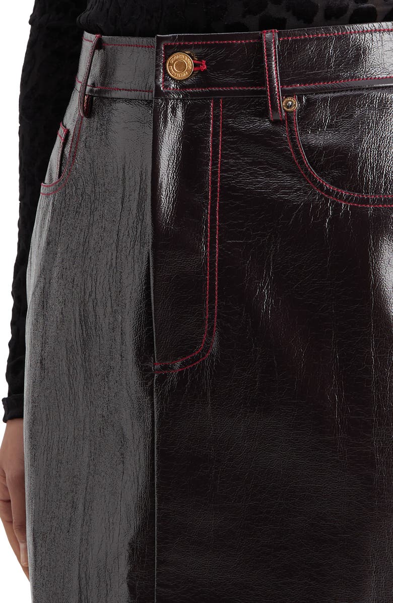 Scotch & Soda Faux Leather Miniskirt, Alternate, color,