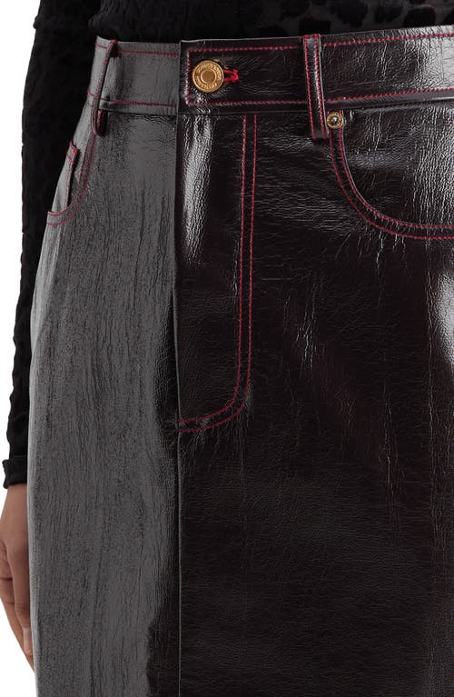Scotch & Soda Faux Leather Miniskirt In Wine