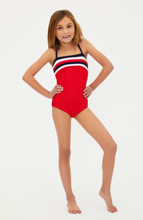 Beach Riot Kids' Little Jessa One-piece Swimsuit In Red