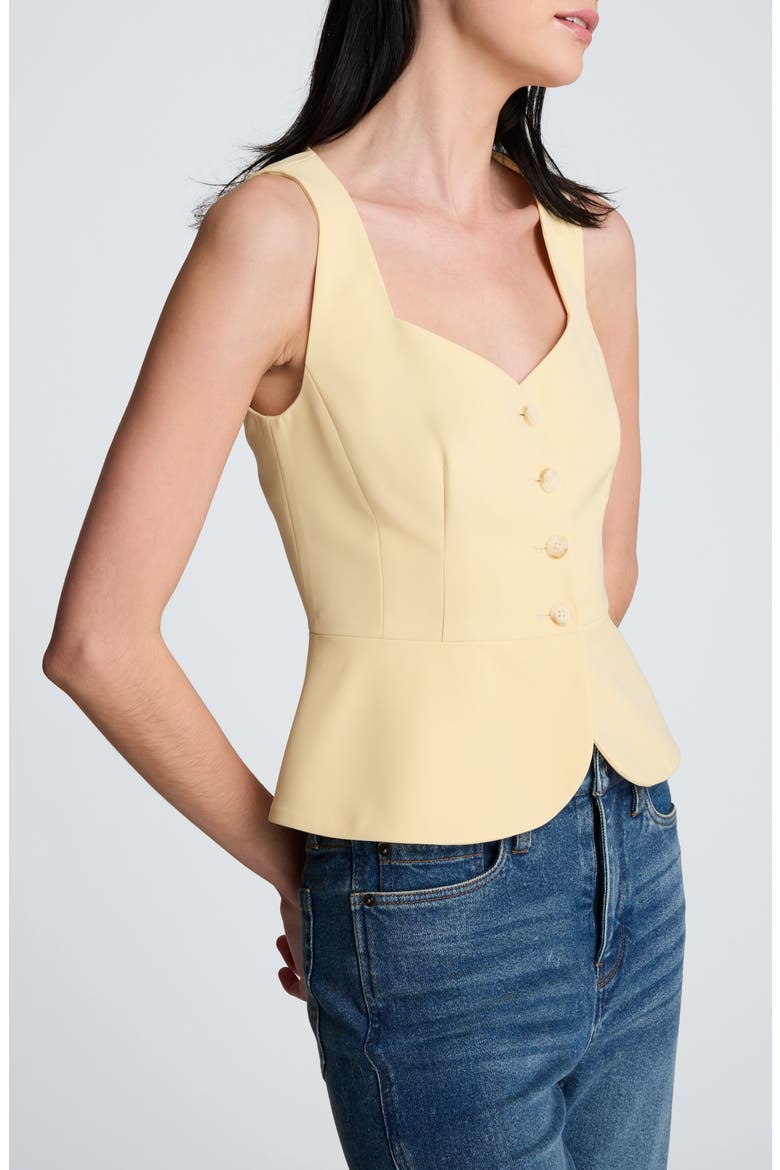Curved Hem Peplum Vest, Alternate, color, PASTEL YELLOW