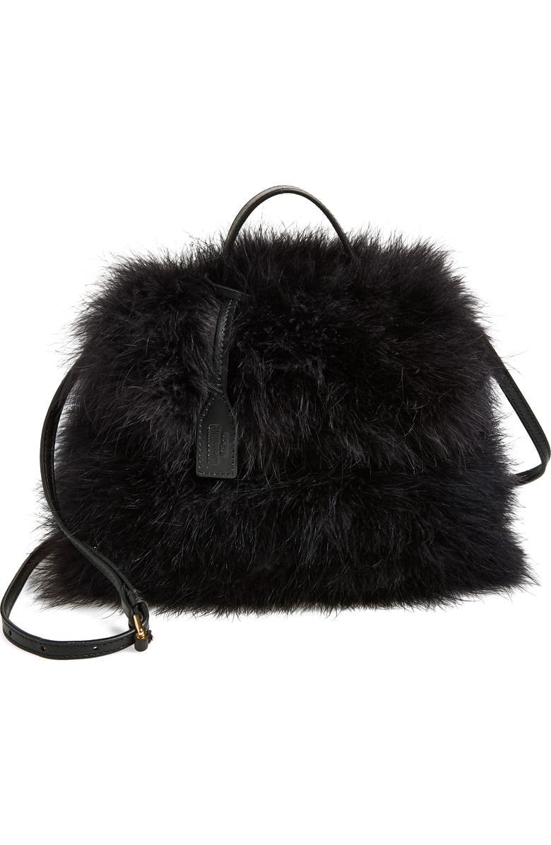 Moschino Tie Me Feather Handbag, Main, color, One Color 00A Oa4