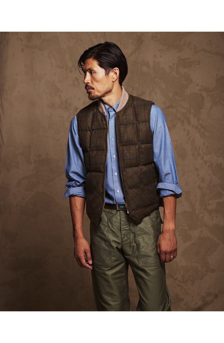 Fortela Wool Check Vest, Alternate, color, Army Green