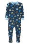 Space Print Stretch Viscose One-Piece Footed Pajamas