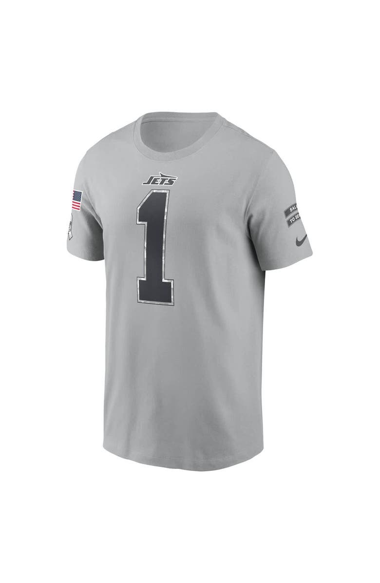 Nike Men's Nike Ahmad Sauce Gardner Gray New York Jets 2024 Salute To Service Name & Number T-Shirt, Alternate, color, Gray