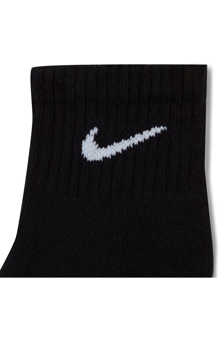 Nike Kids' Assorted 3-Pack Dri-FIT Everyday Cushioned Ankle Socks, Alternate, color, Black/ White