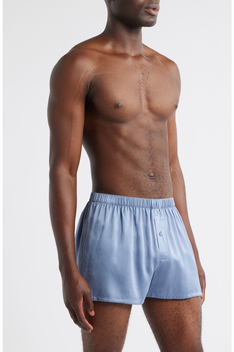 Washable Silk Boxer Shorts, Alternate, color, PASTEL BLUE