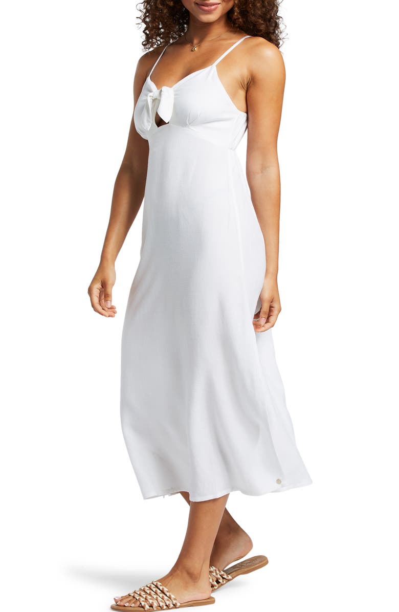 Roxy Sweetest Step Cutout Tie Front Sundress, Alternate, color, 