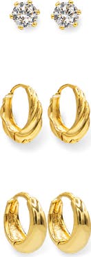 LA MENO Mixed Stud & Hoop Earring Set