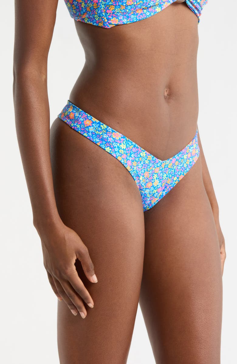 Kulani Kinis Y-Cut Bikini Bottoms, Alternate, color, Electric Bloom