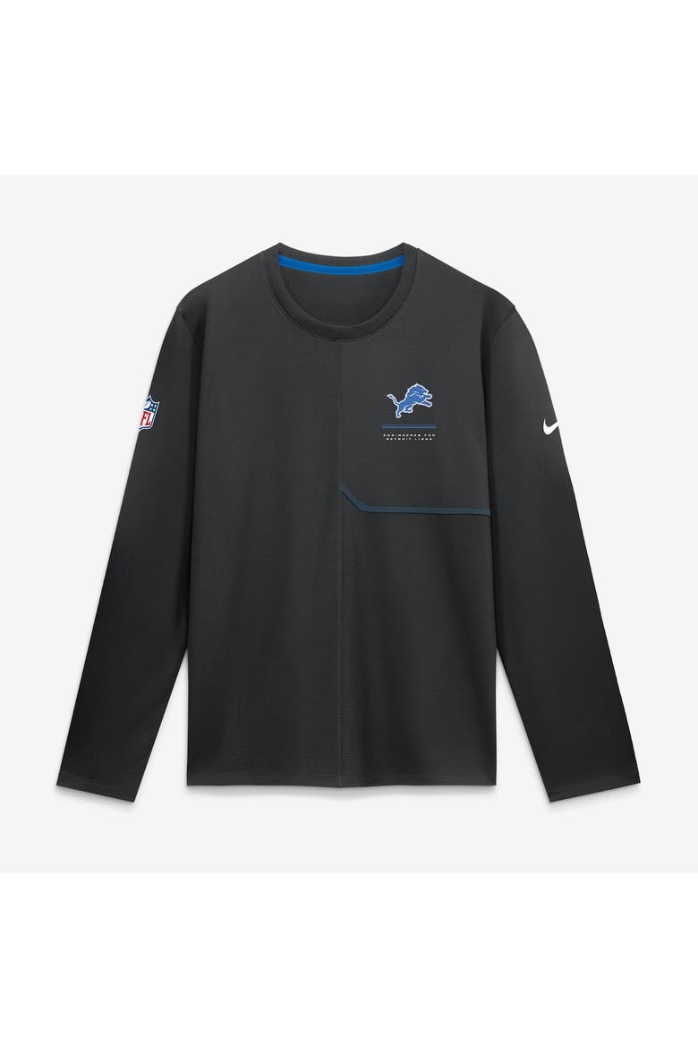 Men's Nike  Black Detroit Lions Sideline Coaches UV Dri-FIT Long Sleeve Shirt, Main, color, Black