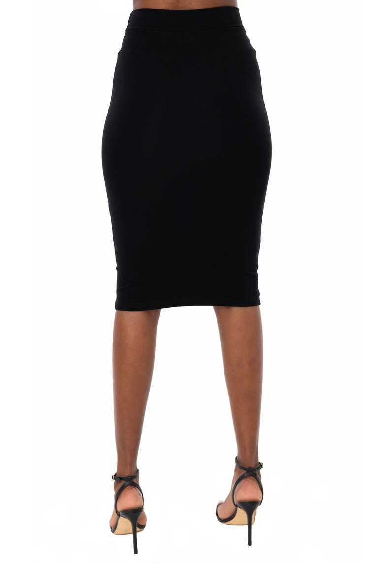 Kelli Stretch Modal Pencil Skirt, Alternate, color, BLACK
