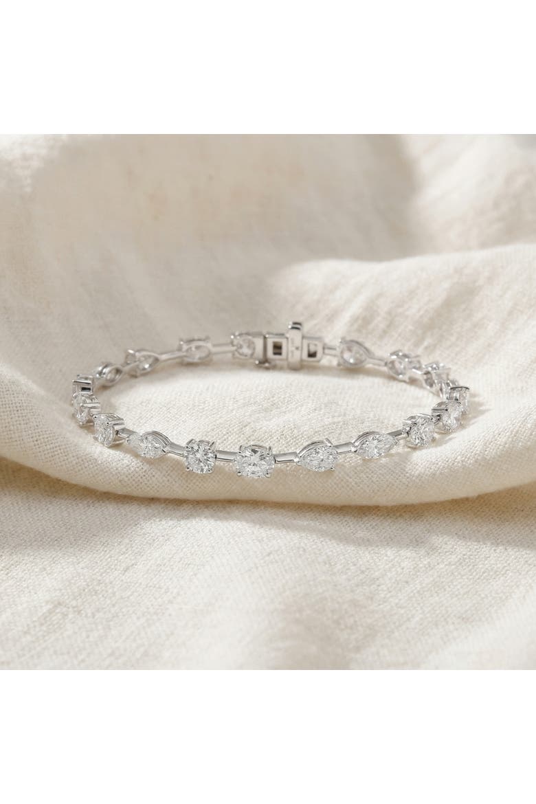 5Ct Mixed Cut Diamond Tennis Bracelet 7" 14k Gold Lab Grown, Alternate, color, 14k White Gold