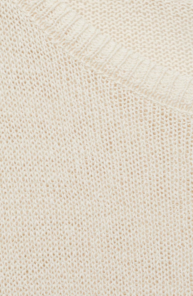 MANGO Boat Neck Cotton Blend Sweater, Alternate, color, Ecru
