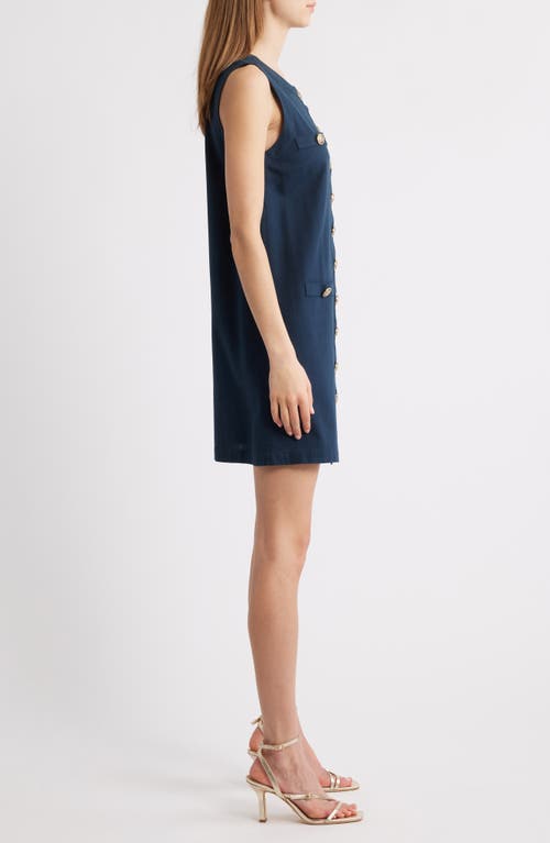 Zoe And Claire Sleeveless Button Down Shirt Dress