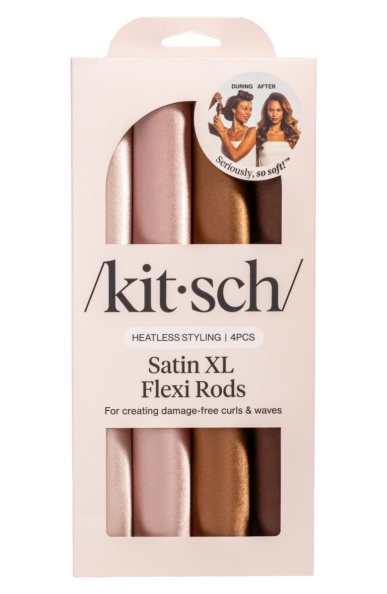 Kitsch 4-Piece Satin-Wrapped Jumbo Flexi Rods, Alternate, color, Rosewood