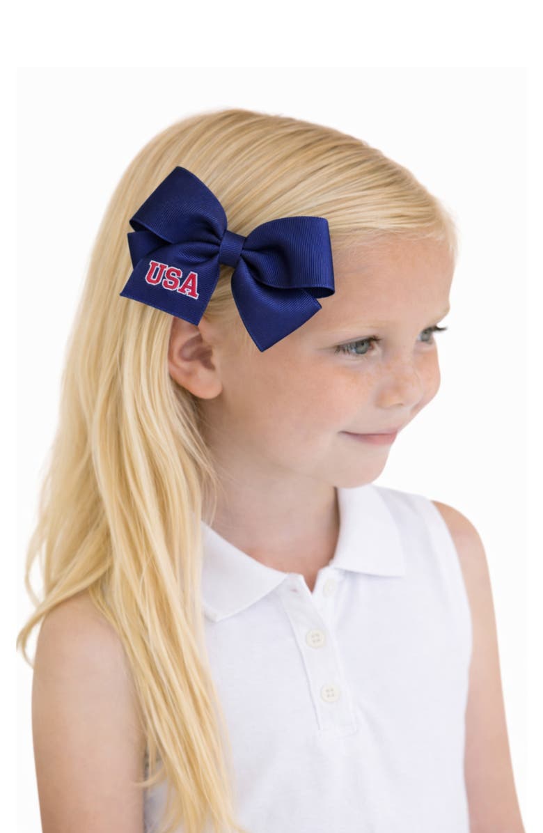 Bits & Bows USA Hair Bow, Alternate, color, Navy Blue