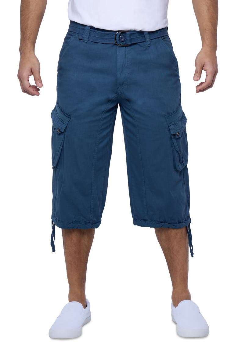 Belted Cargo Shorts, Main, color, MAJOLICA BLUE