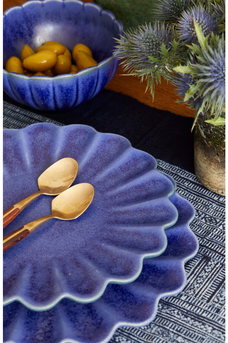 Dhalia Stoneware 4-Piece Dinner Plate Set, Alternate, color, Blue