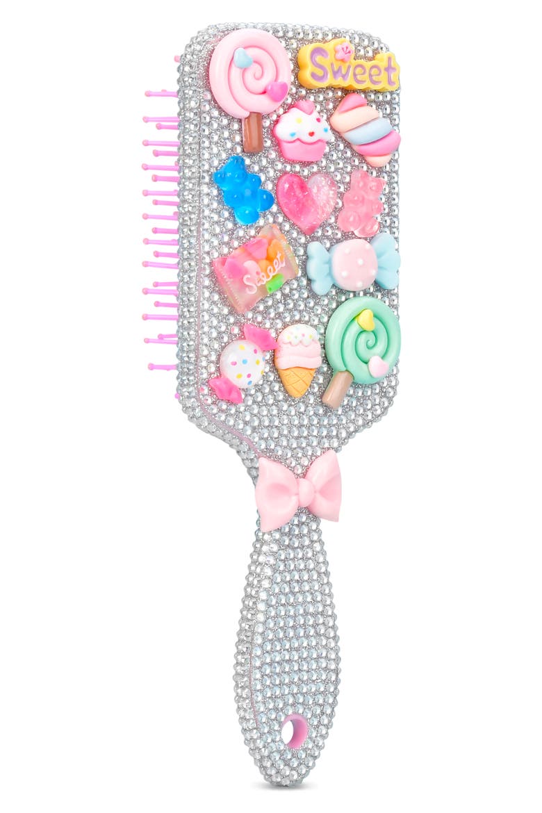 Kids' Charming Rhinestone Paddle Brush, Alternate, color, PINK MULTI