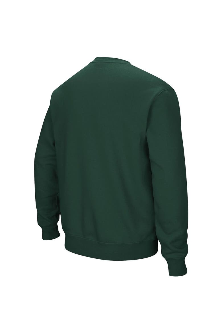 Men's Colosseum Green Ohio Bobcats Arch & Logo Tackle Twill Pullover Sweatshirt, Alternate, color, Green