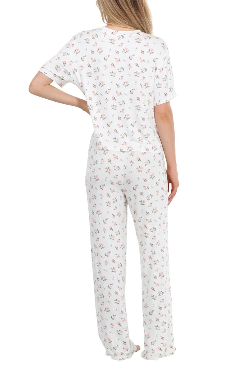 Honeydew All American Pajamas, Alternate, color, Ivory Rosebuds