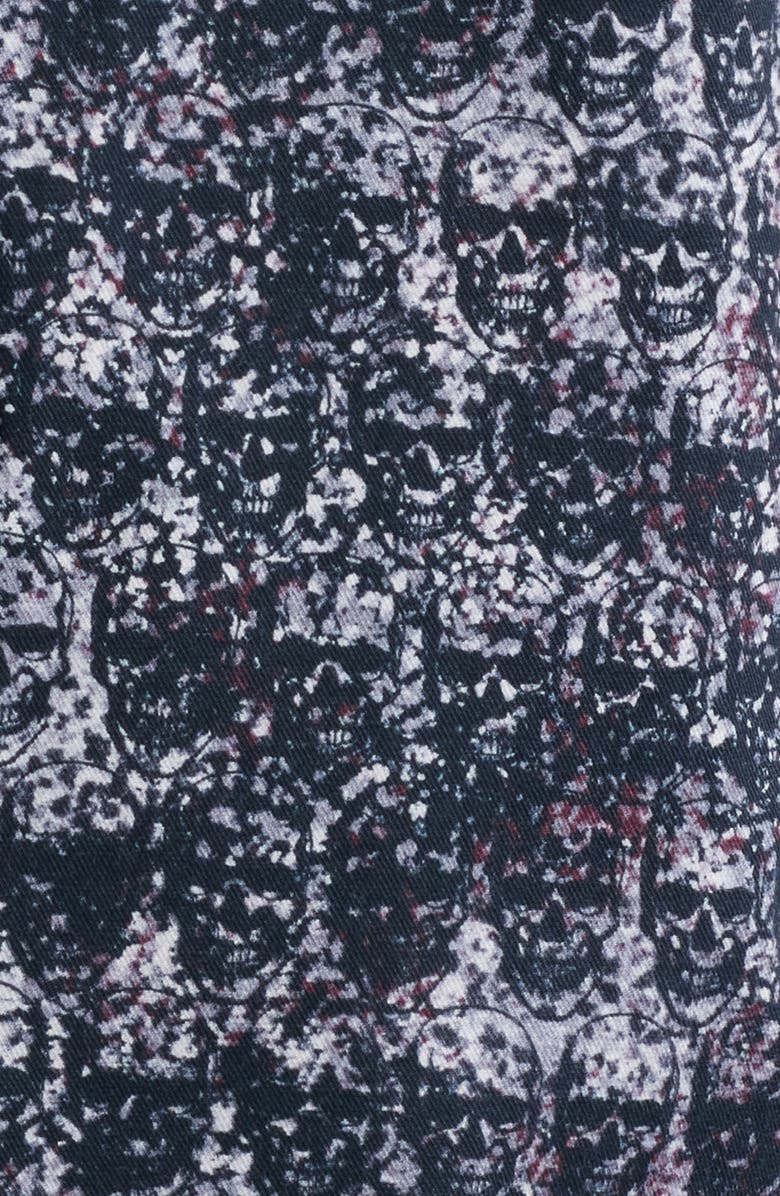 Stone Rose Skull Print Button-Up Shirt, Alternate, color, 