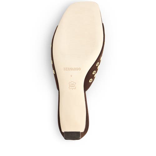 Bernardo Footwear Cenza Grommet Kitten Heel Mule