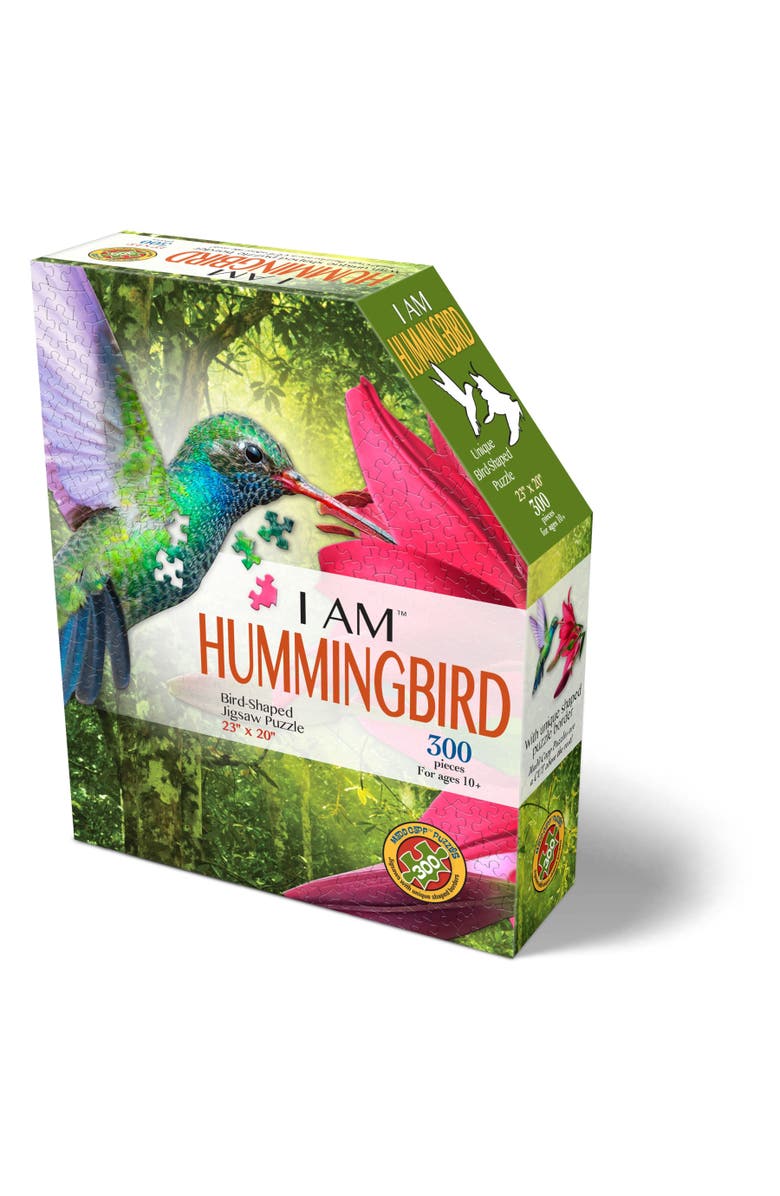 Madd Capp I Am Hummingbird 300 Piece Bird Shaped Jigsaw Puzzle, Main, color,