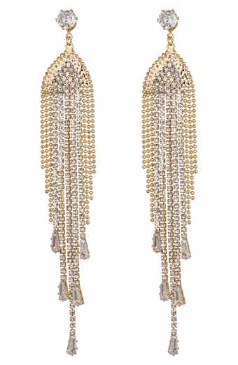 Celeste CZ Chain Fringe Drop Earrings