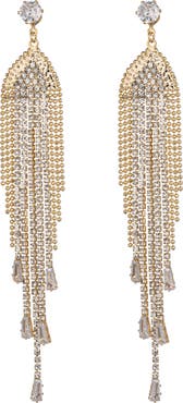 EYE CANDY LOS ANGELES Celeste CZ Chain Fringe Drop Earrings