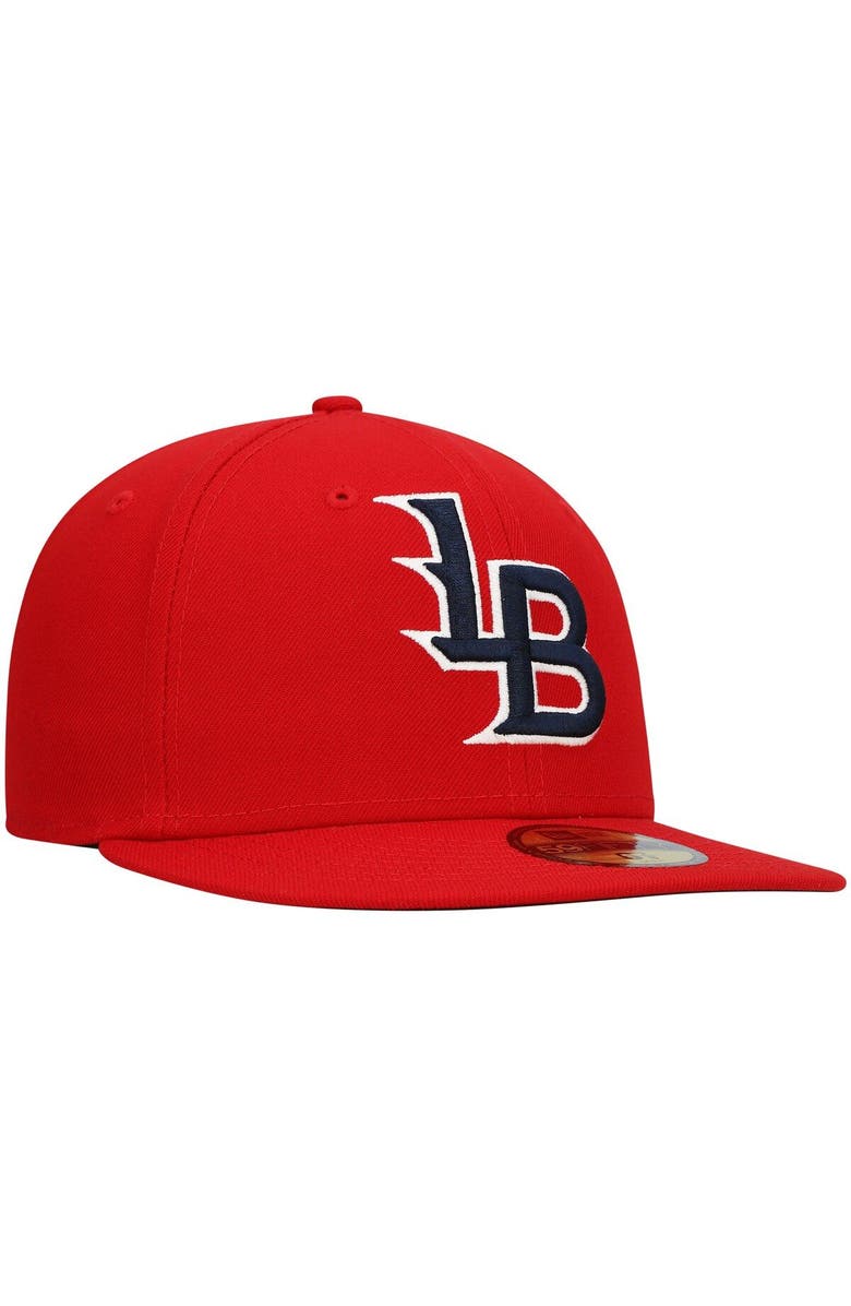 New Era Men's New Era Red Louisville Bats Authentic Collection Road 59FIFTY Fitted Hat, Alternate, color, Red