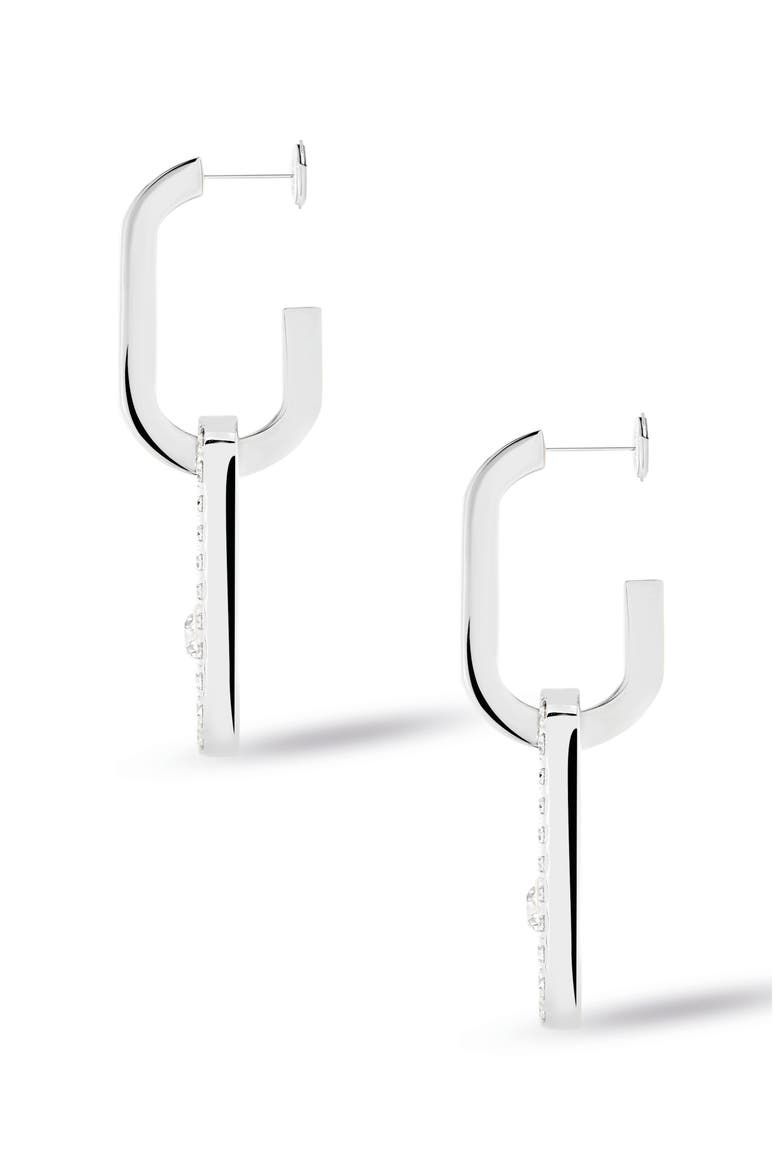 Move Link Diamond Drop Earrings, Alternate, color, WHITE GOLD