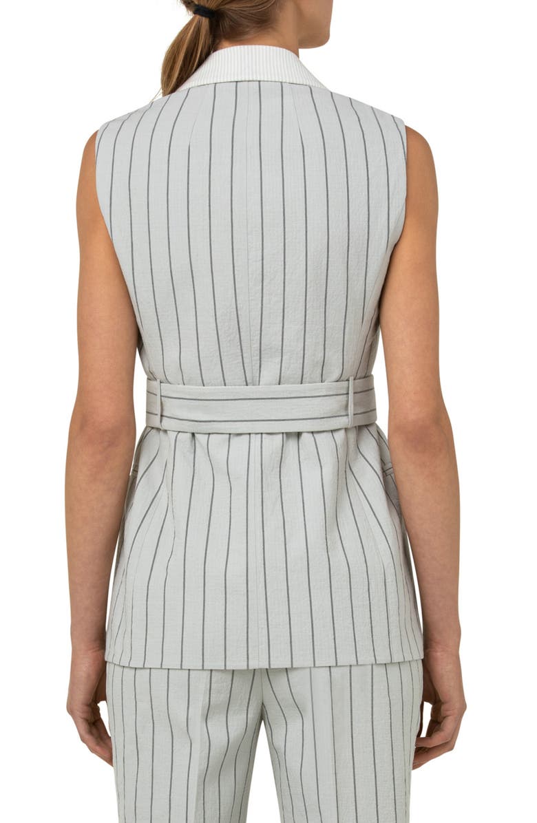 Akris Stripe Double Breasted Belted Vest, Alternate, color, 
