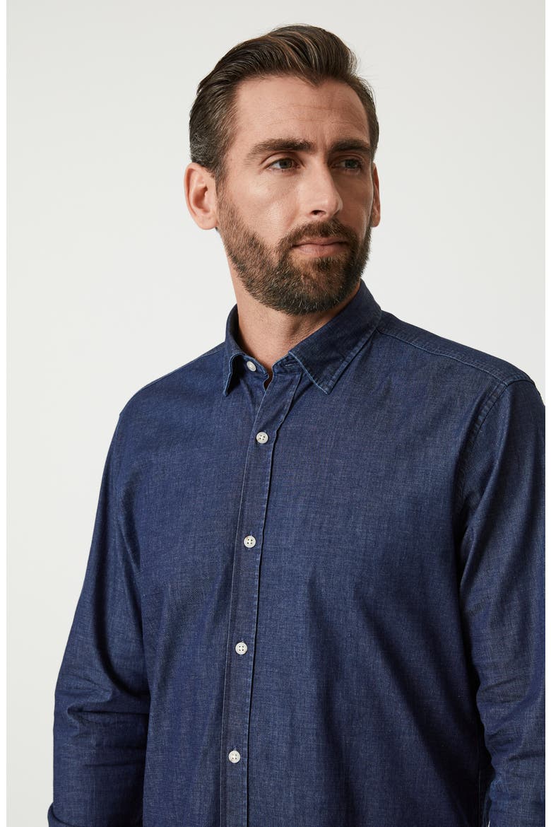 Stretch Denim Button-Up Shirt, Alternate, color, MEDIUM