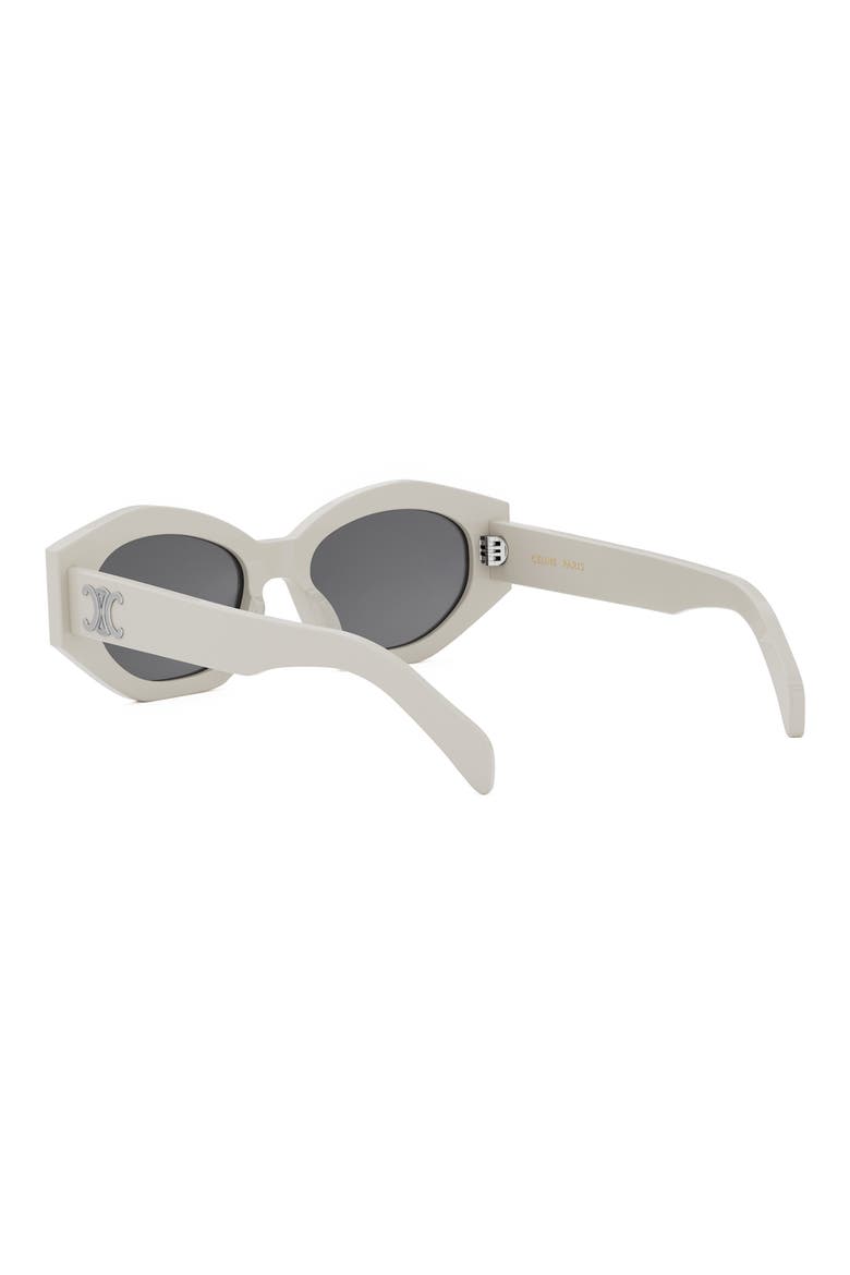 Triomphe 55mm Oval Sunglasses, Alternate, color, IVORY / SMOKE