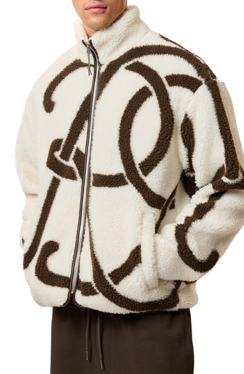 Kidd Logo Print High Pile Fleece Jacket